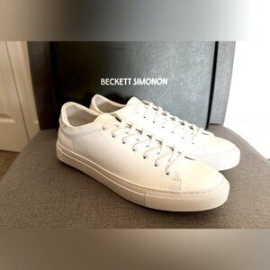 Beckett Simonon Full-Grain Leather Sneakers – White. 10.5